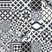 płytki cementowe Patchwork czarny, biały